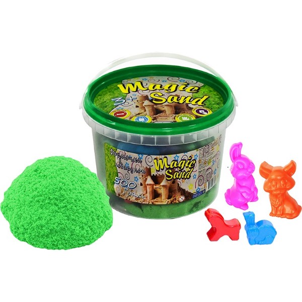 Фото - Кинетический песок Strateg Magic sand зелёный, ведро 0,5 кг (371-5)