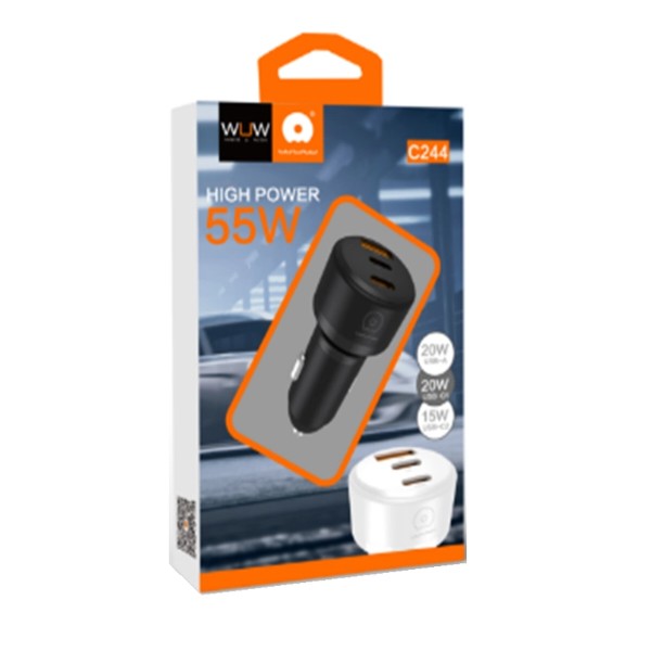 Фото - Автомобильное зарядное устройство WUW C244 USB20W+PD20W+PD15W black (6972573338368)