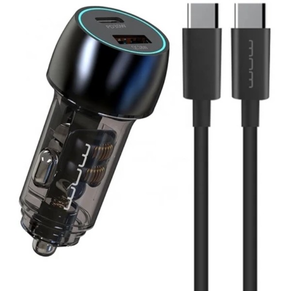 Фото - Автомобільний зарядний пристрій WUW T103C PD 30W +QC 3.0 18W black (6978749570440)