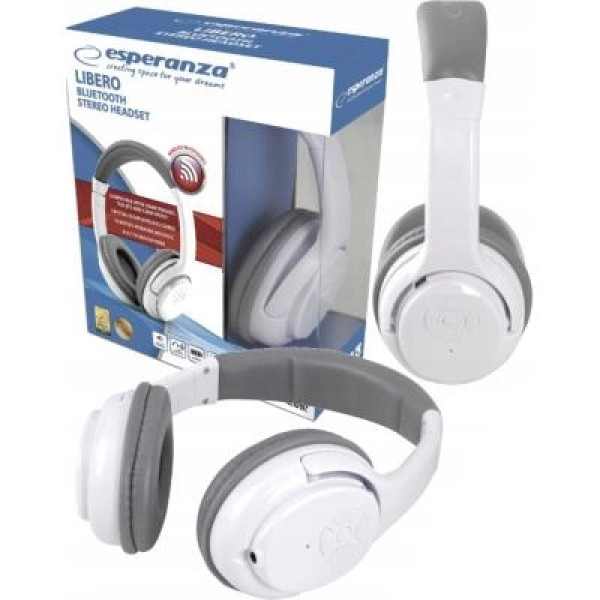 Фото - Навушники повнорозмірні бездротові Esperanza Libero White (EH163W)