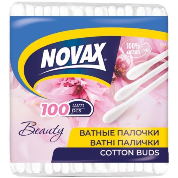 Фото - Ватні палички Novax 100 шт UA
