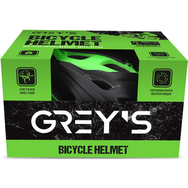 Фото - Шолом Grey's розмір L чорний-зелений матовий (GR21124)