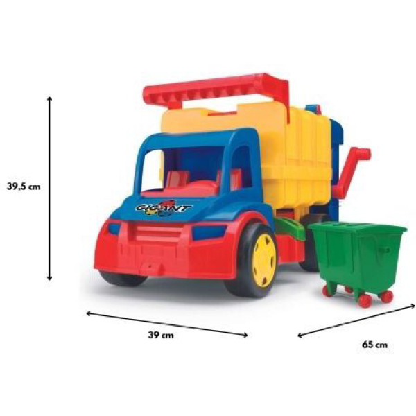 Фото - Базовий ігровий транспорт для малюка Wader Сміттєвоз гігант (67013)