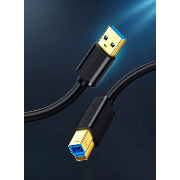 Фото - Кабель USB type A - USB type B UGREEN US210 USB 3.0 AM to BM Print 1m Black (30753)