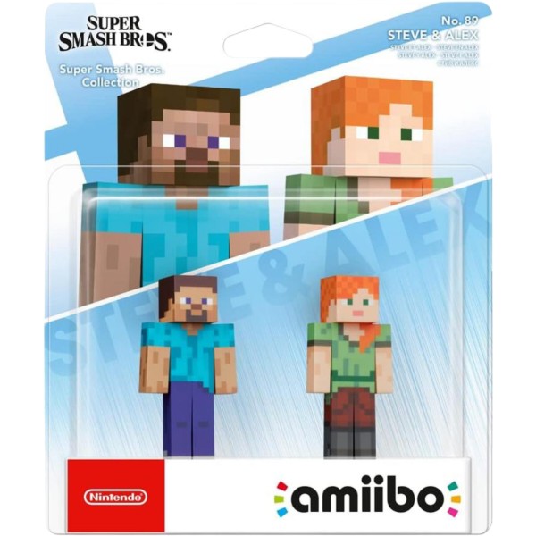 Фото - Колекційна фігурка набір Amiibo Minecraft Steve and Alex (045496381059)