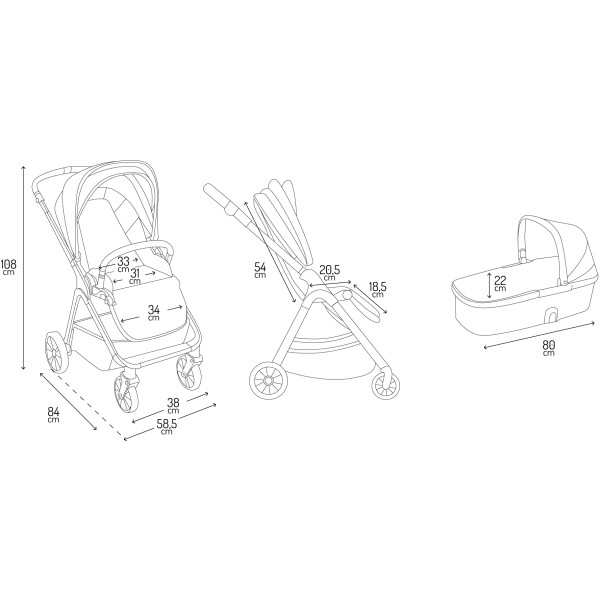 Фото - Коляска універсальна 2 в 1 MoMi GISELLE Beige