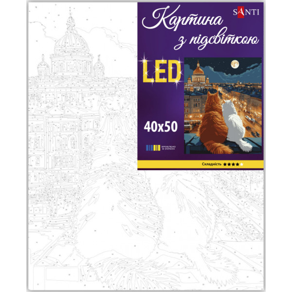 Фото - Картина за номерами Santi Коти на даху 40х50 см (956646)