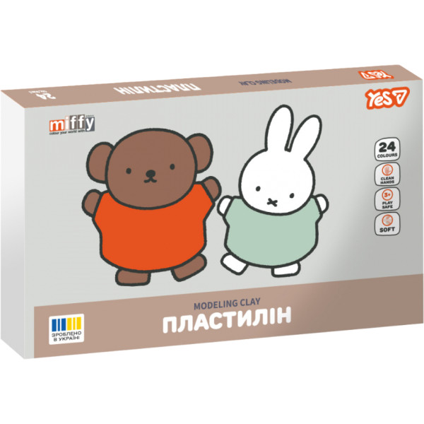 Фото - Пластилин классический YES 24 цв. 480 г Miffy (540722)