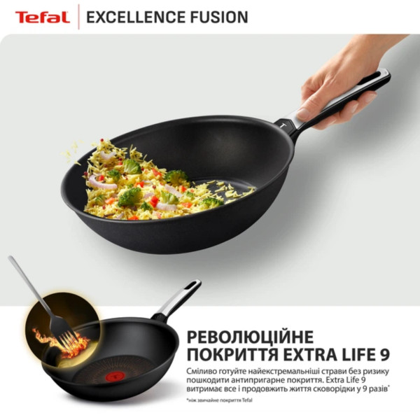 Фото - Сковорода ВОК Tefal G3381902 Excellence Fusion 28 см