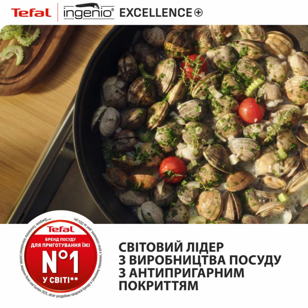 Фото - Набор сковород со съемной ручкой Tefal P0009553 Ingenio Exсellence+ 3 пр. (24/28 см + съемная ручка)