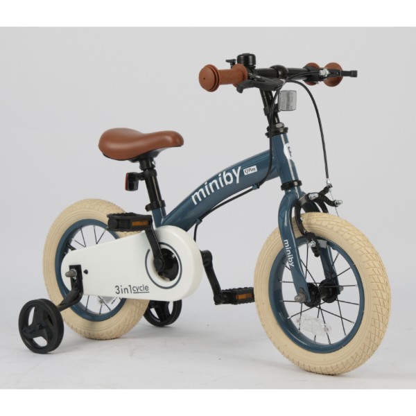 Фото - Двоколісний велосипед Qplay Miniby 3в1/12" Grey-Blue (CB02MiniBy12Grey-Blue)