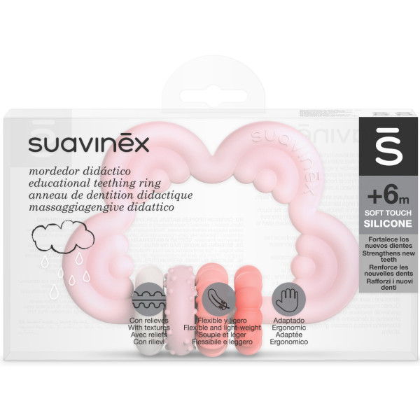 Фото - Прорізувач Suavinex з бряскальцем STEP 3 рожевий (401440)
