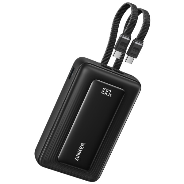 Фото - Батарея мобільна Anker 20000mAh 45W Built-In Dual USB-C Cables Black (A1681H12)