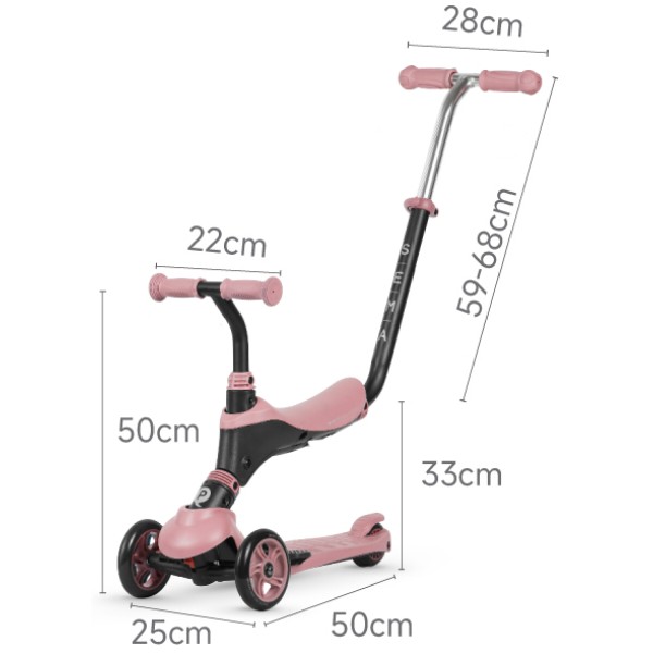 Фото - Триколісний самокат Qplay 5 в 1 Sema Pink (ST-004SemaPink)