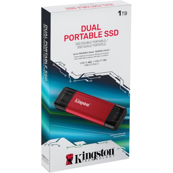 Фото - SSD-накопитель внешний Kingston 1TB USB 3.2 Gen 2 Red (SPSD/1TB)