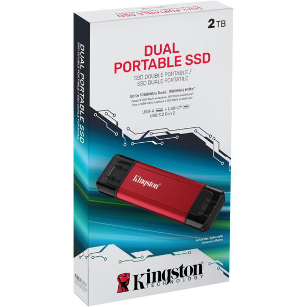Фото - SSD-накопитель внешний Kingston 2TB USB 3.2 Gen 2 Red (SPSD/2TB)