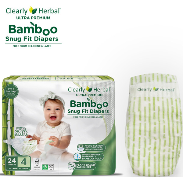 Фото - Одноразові підгузки Clealry Herbal Bamboo розмір 4 (7-12 кг) 24 шт. (1136)