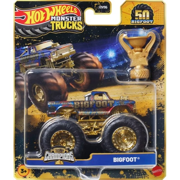 Фото - Монстртракі Hot Wheels з кубком серії "Бігфут – чемпіон" Monster Trucks (в ас.) (JDV96)