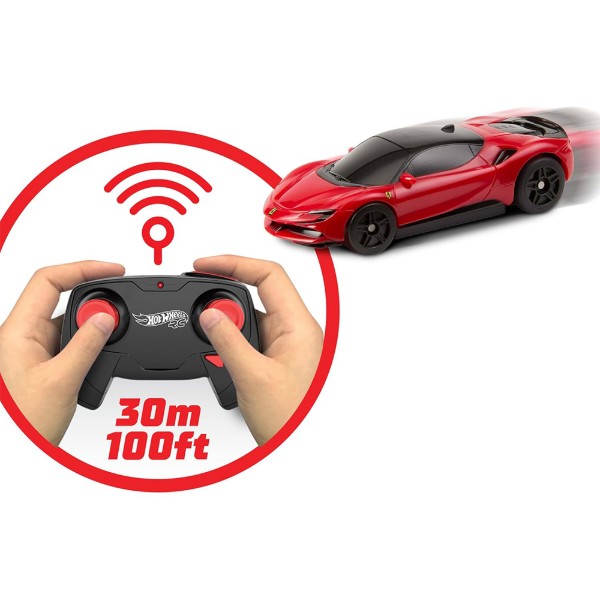 Фото - Радіокерована машинка Hot Wheels «Ferrari SF90 Stradale Assetto Fiorano» (JGD09)