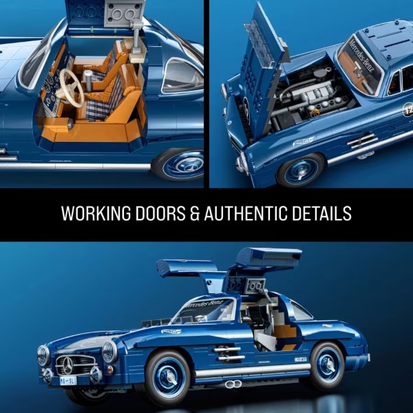 Фото - Колекційна машинка-конструктор Mattel Brick Shop "Mercedez-Benz 300 SL" (HWW25)