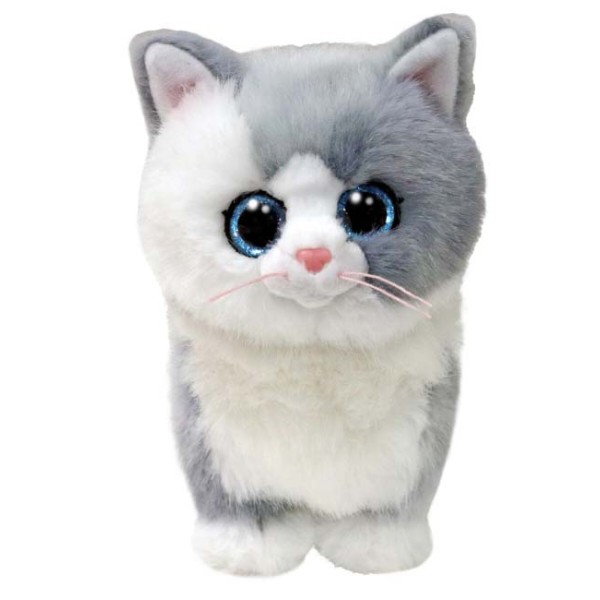 Фото - М'яка іграшка глазастик TY Beanie Babies Сіра кішка Фурлі 15 см (37411)