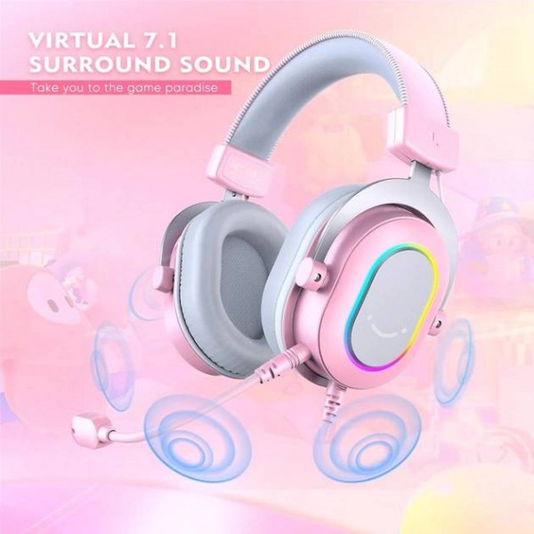 Фото - Гарнітура дротова ігрова Fifine H6P RGB Pink