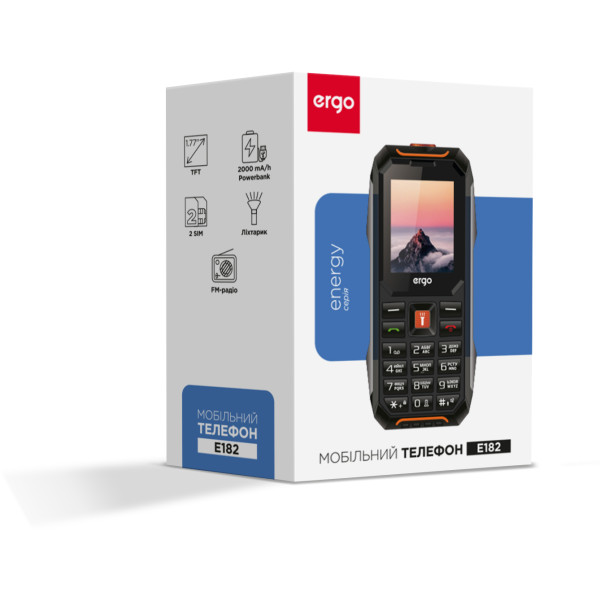 Фото - Мобильный телефон Ergo E182 Dual Sim Black Orange