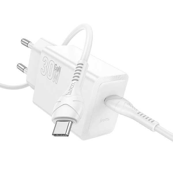 Фото - Сетевое зарядное устройство HOCO N70 PD30W charger set(C to C) White (6942007651363)