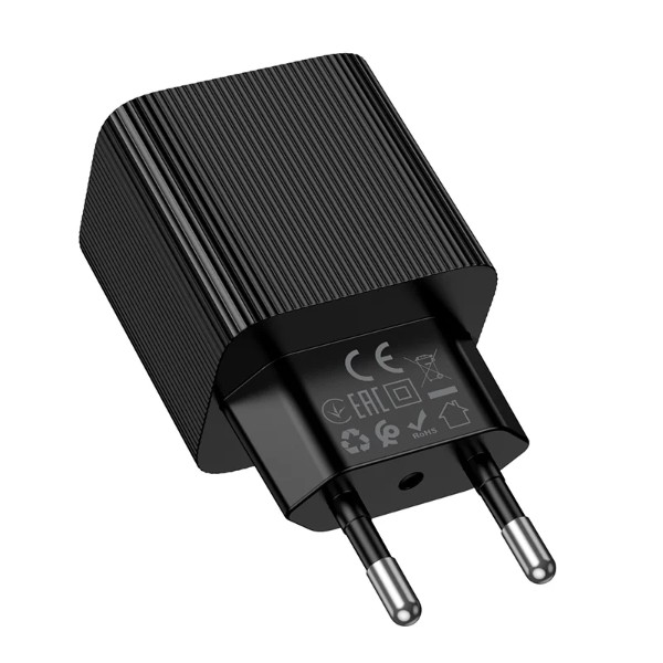 Фото - Мережевий зарядний пристрій HOCO CS82A PD20W charger with digital display(EU) Black (6942007664493)