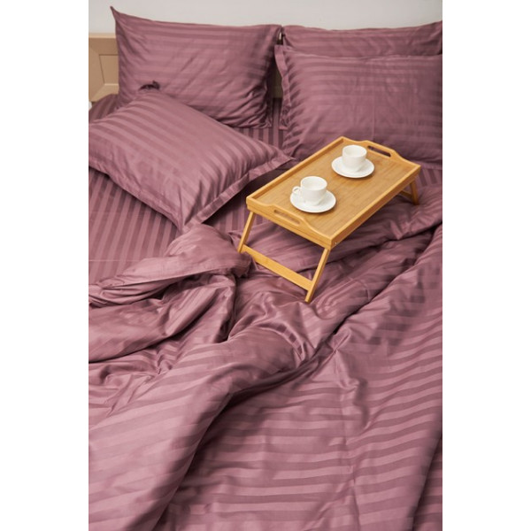 Фото - Комплект постільної білизни Moon&Star 160х220х2 нав.  4х50х70 Garnet Satin Stripe (MS-820000558)