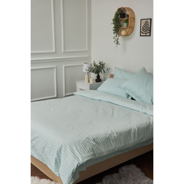 Фото - Комплект постельного белья Moon&Star 160х220х2 нав. 2х70х70 Stripe Mint Satin Stripe (MS-820000622)