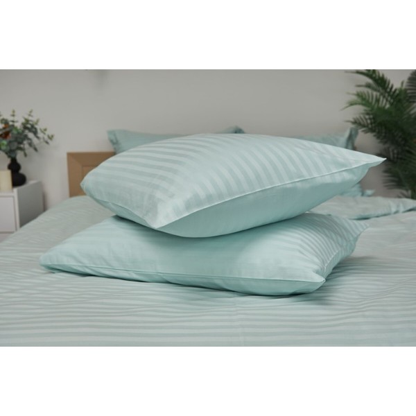 Фото - Комплект постельного белья Moon&Star 160х220х2 нав. 2х70х70 Stripe Mint Satin Stripe (MS-820000622)