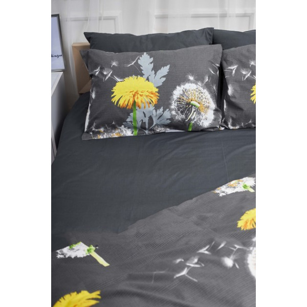 Фото - Комплект постільної білизни Moon&Star 160х220х2 нав. 4х50х70 Dandelion Black Бязь Gold Люкс (MS-820000938)