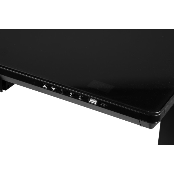 Фото - Стіл з електрорегулюванням висоти Barsky StandUp Black glass (BST-11new)