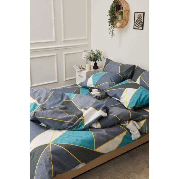 Фото - Комплект постільної білизни Moon&Star 160х220х2 нав. 2х70х70 Triangles Мікросатин Premium (MS-820001490)