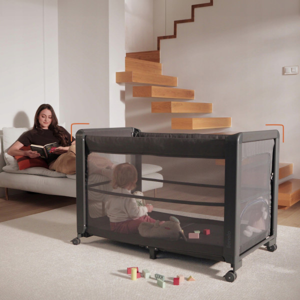 Фото - Манеж-кровать Lionelo PATTY GREY GRAPHITE