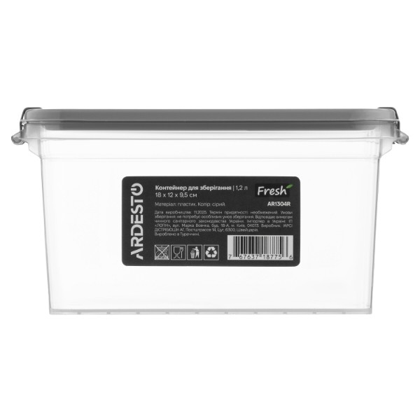 Фото - Ємність для зберігання ARDESTO Fresh 1.2л Gray (AR1304R)