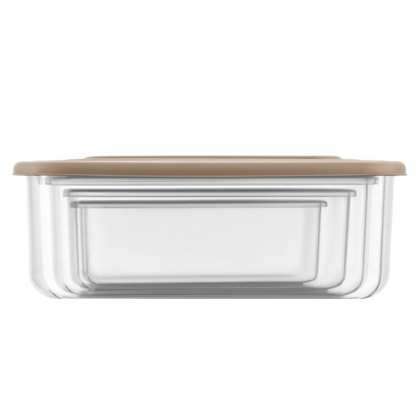 Фото - Набір харчових контейнерів ARDESTO Fresh 0.25/0.5/0.75/1.2л Beige (AR1312B)