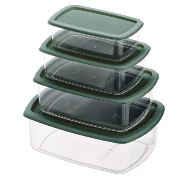 Фото - Набір ємностей для зберігання ARDESTO Fresh 0.25/0.5/0.75/1.2л Green (AR1312G)