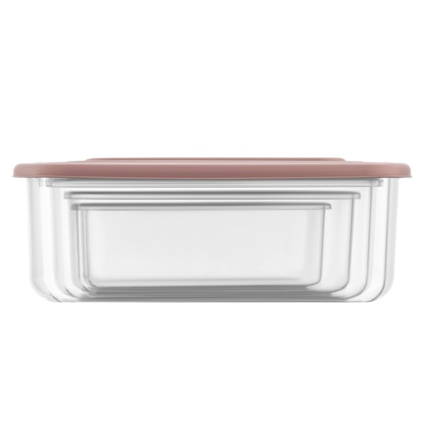 Фото - Набір ємностей для зберігання ARDESTO Fresh 0.25/0.5/0.75/1.2л Pink (AR1312P)