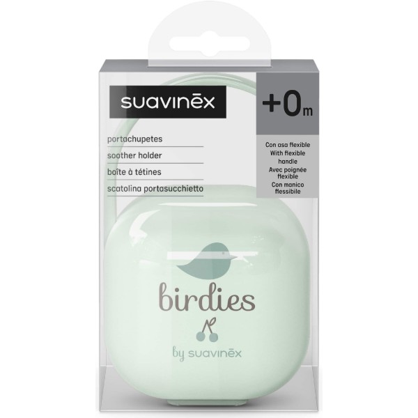 Фото - Контейнер для зберігання пустушок Suavinex Birdies м'ятний (309135)