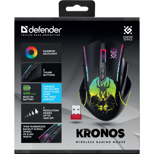 Фото - Миша бездротова ігрова Defender Kronos GM-695 Black (52695)