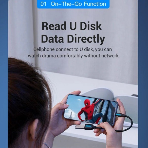 Фото - Перехідник Vention USB 2.0 Type-C --> USB AF (OTG), 0.15m (CCSBB)