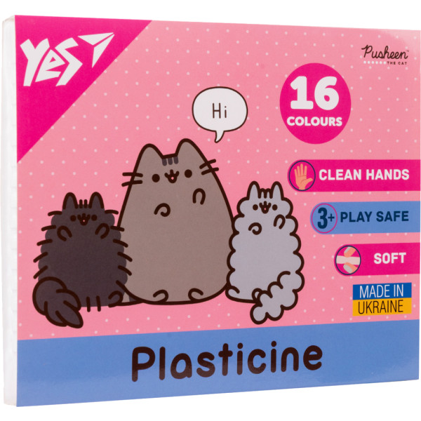 Фото - Пластилін класичний YES 16 кол. 320 г Pusheen (540694)