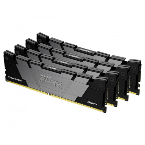 Фото - Память DDR Kingston 64GB DDR4 CL16 DIMM (Kit of 4) 1Gx8 FURY Renegade Black (KF432C16RB12K4/64)