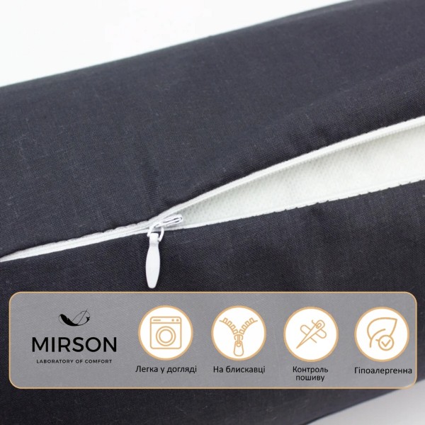 Фото - Подушка валик MirSon №8123 Naturale Line 16-9000 Black Stone EcoSilk 60х20 см (2200006248804)