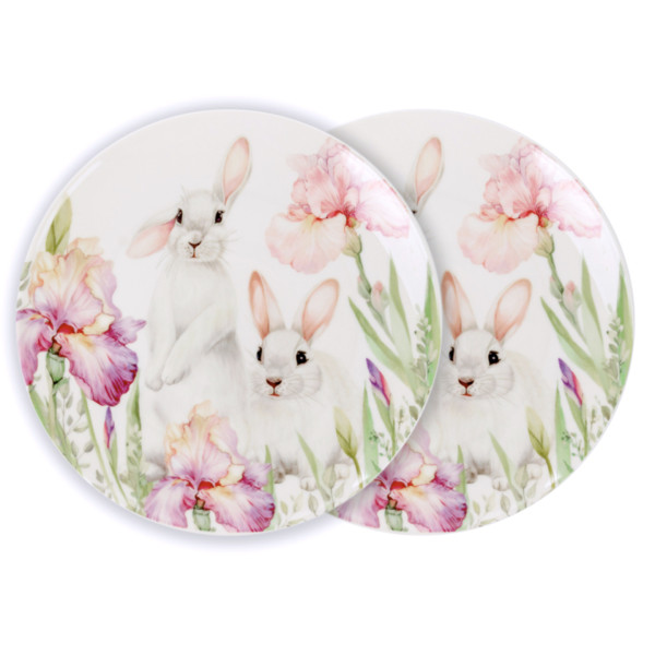 Фото - Набір тарілок Lefard Кролик в iрисах 20.5 см 2 шт. (924-798)
