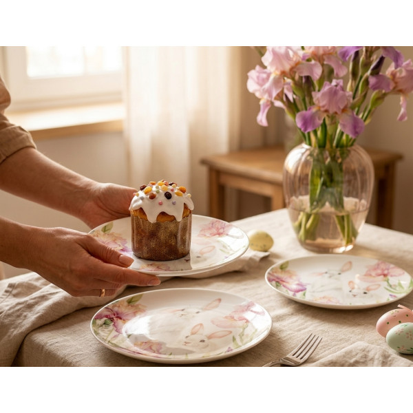 Фото - Набір тарілок Lefard Кролик в iрисах 20.5 см 2 шт. (924-798)