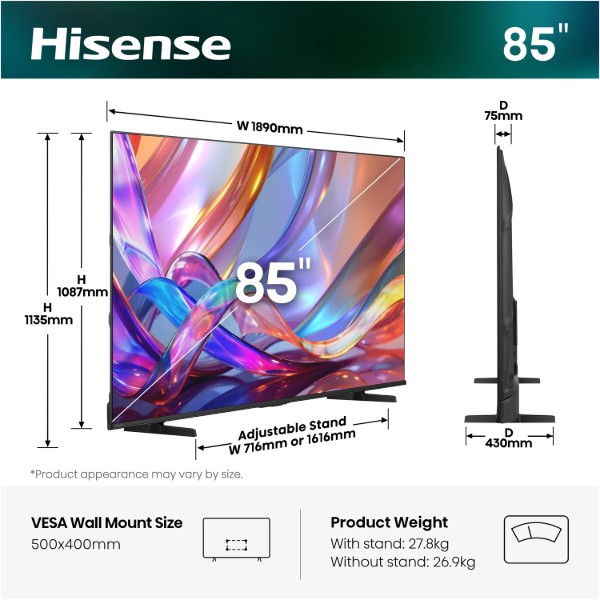 Фото - Телевизор Hisense 85E7S