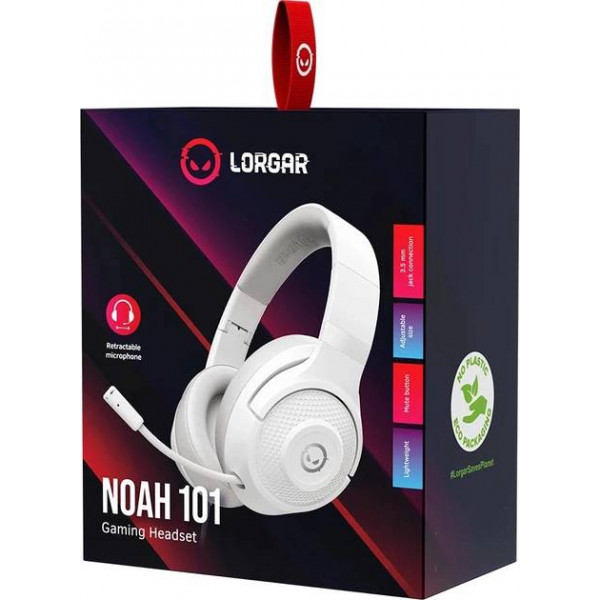 Фото - Гарнітура дротова ігрова Lorgar Noah 101 Gaming 3.5mm White (LRG-GHS101W)